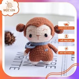 Ảnh len móc thú bông amigurumi khỉ