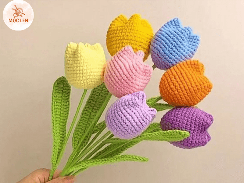 Hoa len handmade, hoa len tulip