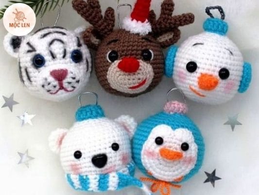 mẫu đan móc quả cầu noel