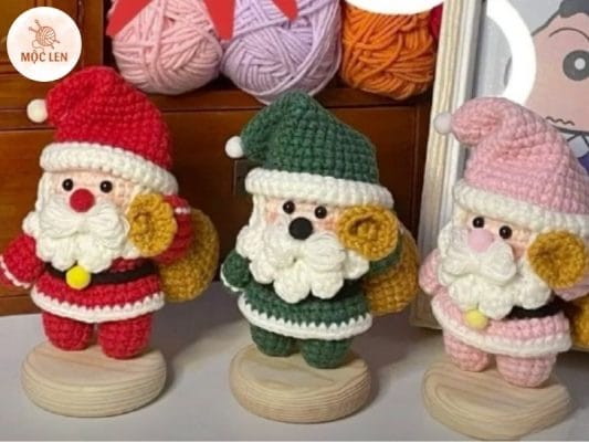 mẫu hoa đan móc ông già noel